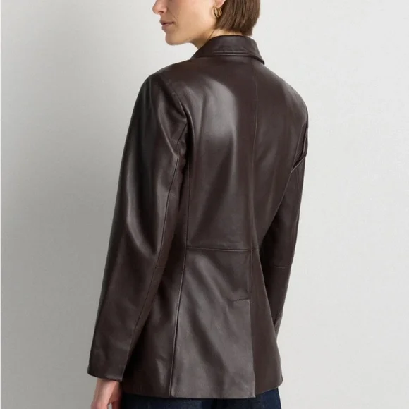 Quince 100% Leather Blazer – Brown – Women’s Medium – Excellent / Like-New - Picture 2 of 2